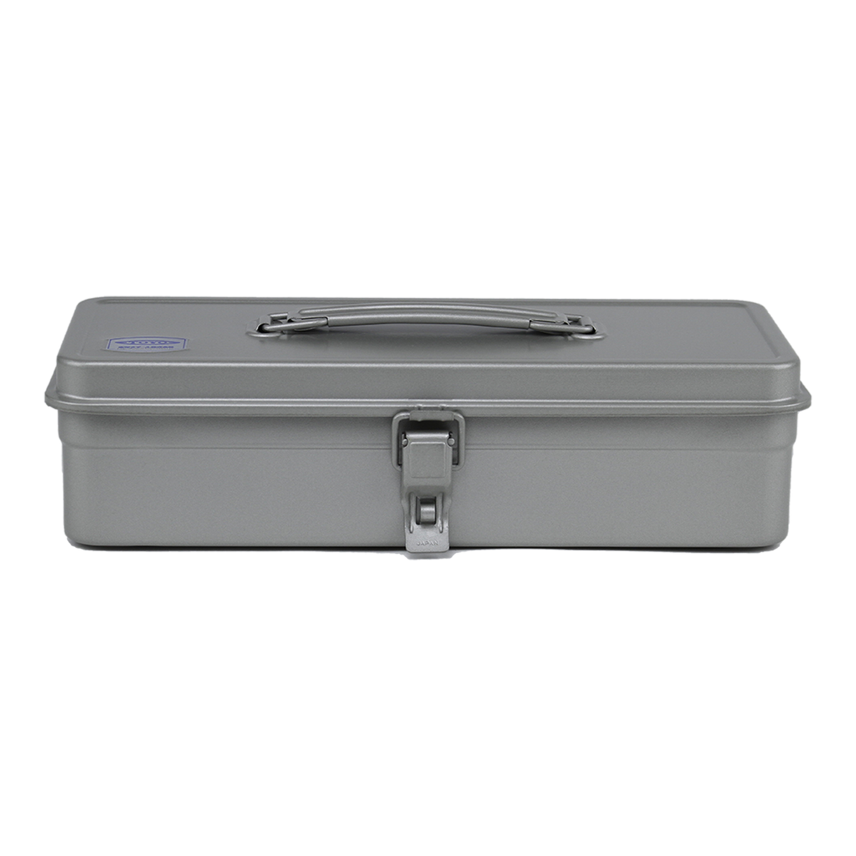 Toyo Steel T-320 Silver. Compact matte silver steel toolbox featuring a seamless design and round handle, ideal for secure and organized storage. 1.0kg.