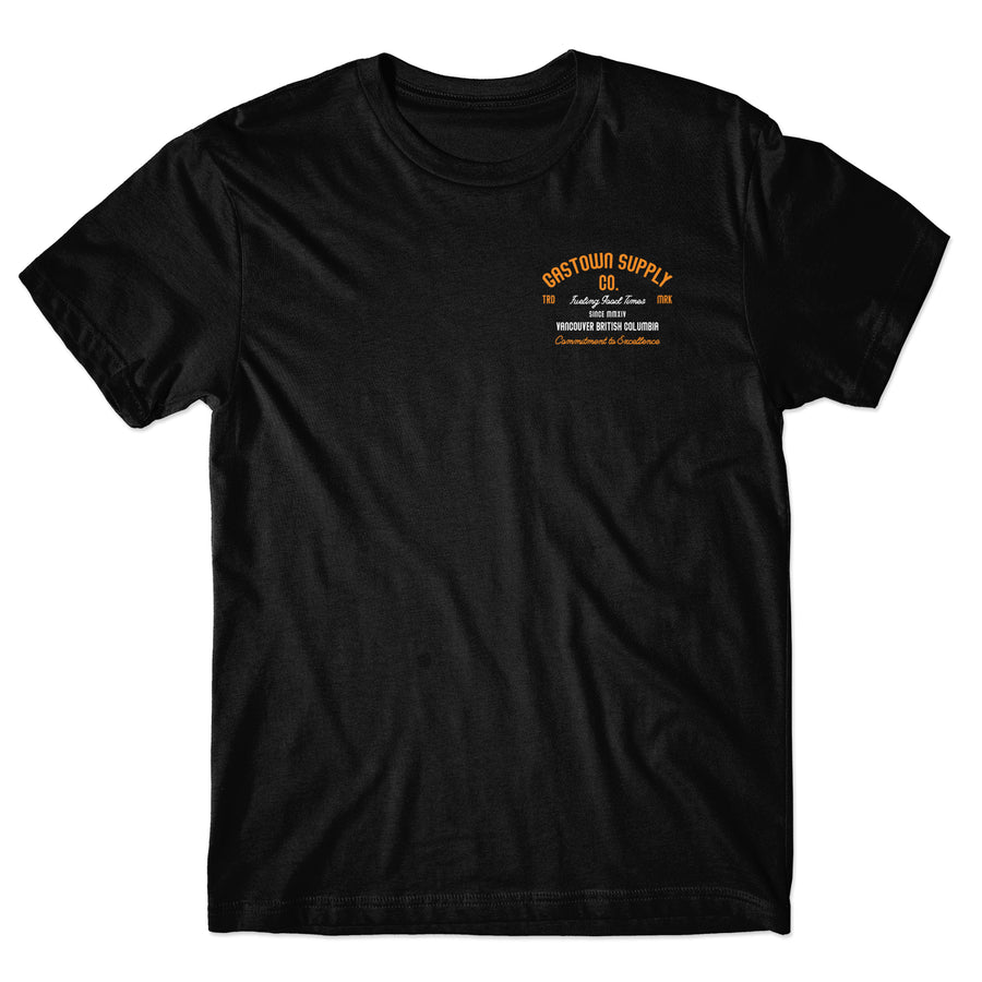 GSC Vintage Orange/White Ink Tee - Black