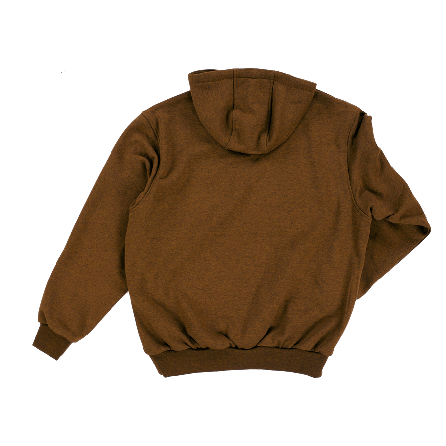 Pullover Moto Hoodie - Melange Brown