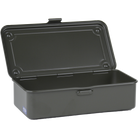Toyo Steel T-190 Moss Green. Open view revealing the interior of the matte moss green steel box, designed for efficient organization and easy access. 0.4kg.