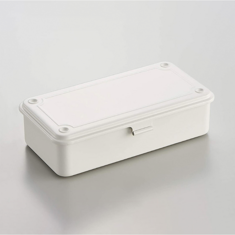 Toyo Steel T-190 White. Matte white steel box, pressed from a single plate. Durable, lightweight, and stackable. 0.4kg.