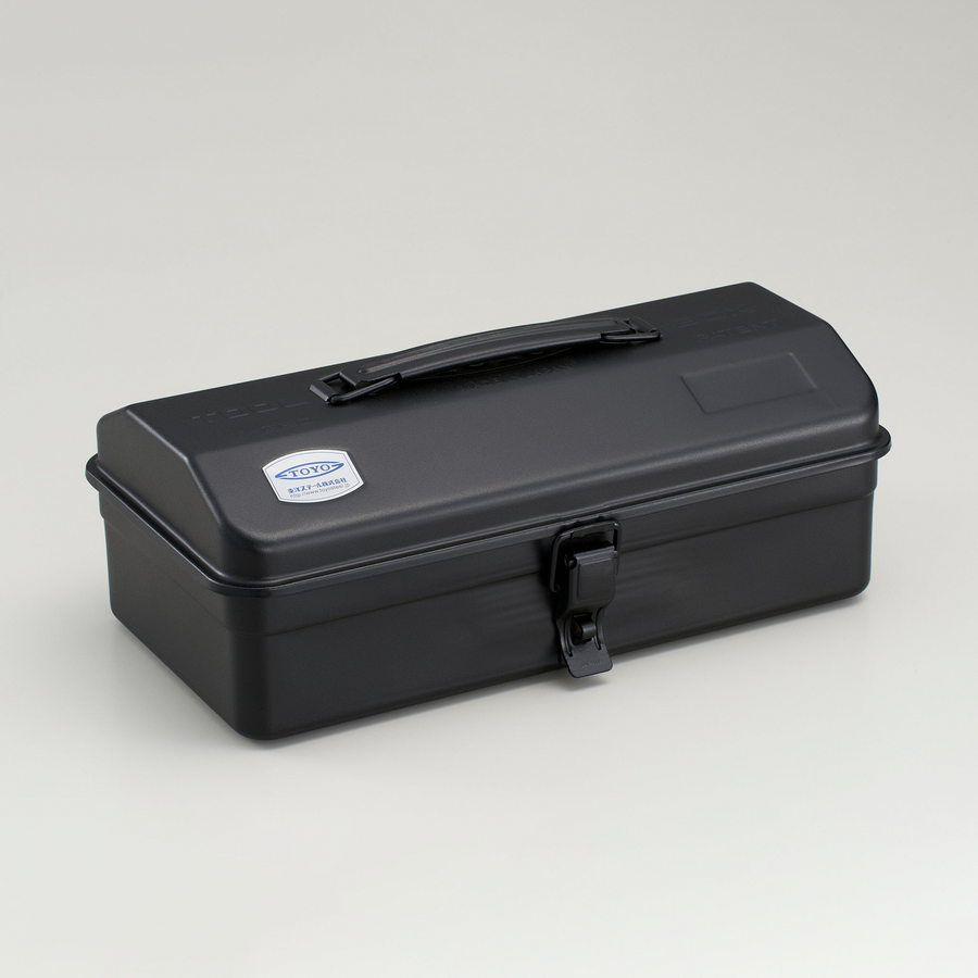 Toyo Steel Camber Top Black Y-280. Elegant black steel container with a strong build, ideal for versatile storage solutions and durable use. 1.1 kg.