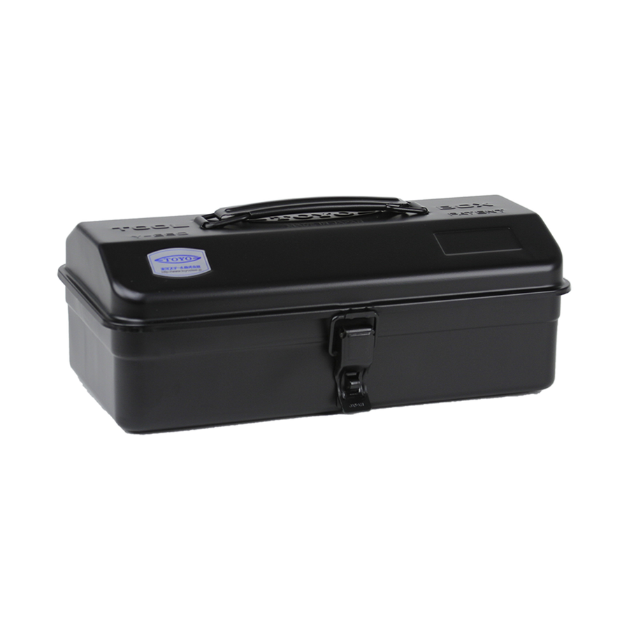 Toyo Steel Camber Top Black Y-280. Compact steel container with a robust black exterior, designed for reliable storage and easy accessibility. 1.1 kg.